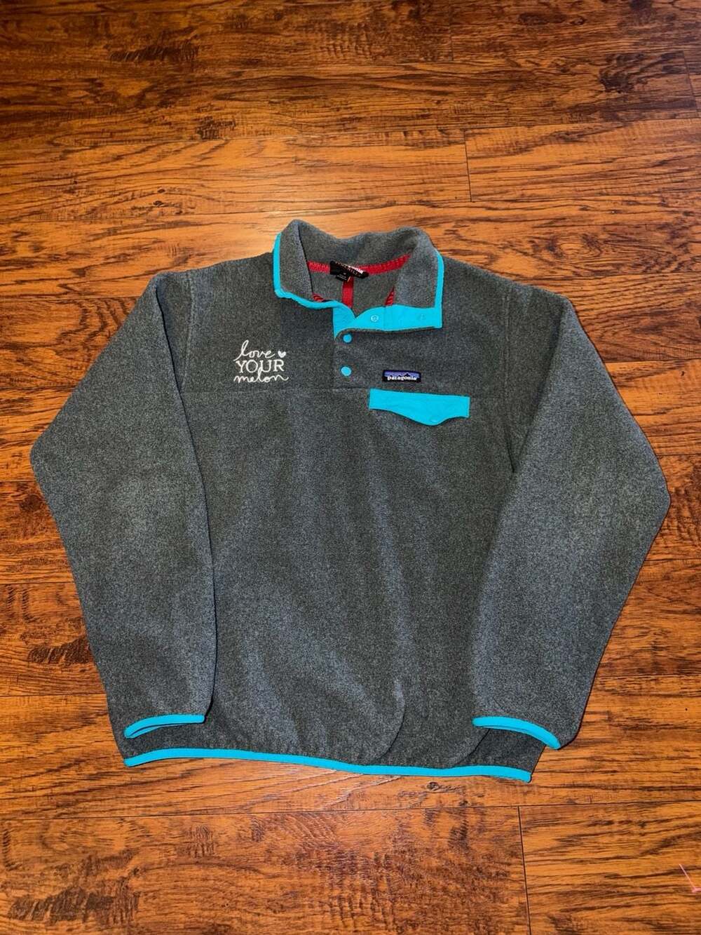 Patagonia Synchilla Snap-T Fleece Pullover Size M Love Your Melon Gray